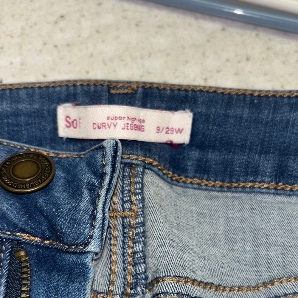 So Women's Blue Curvy Jeggings